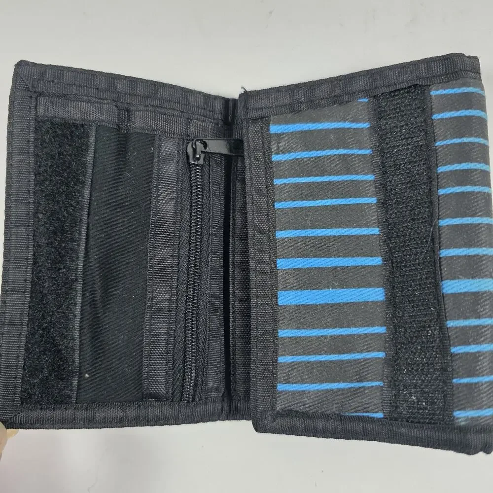 Tony Hawk Mens Nylon Trifold Wallet Old School Vintage Skate Y2K Blue/Black